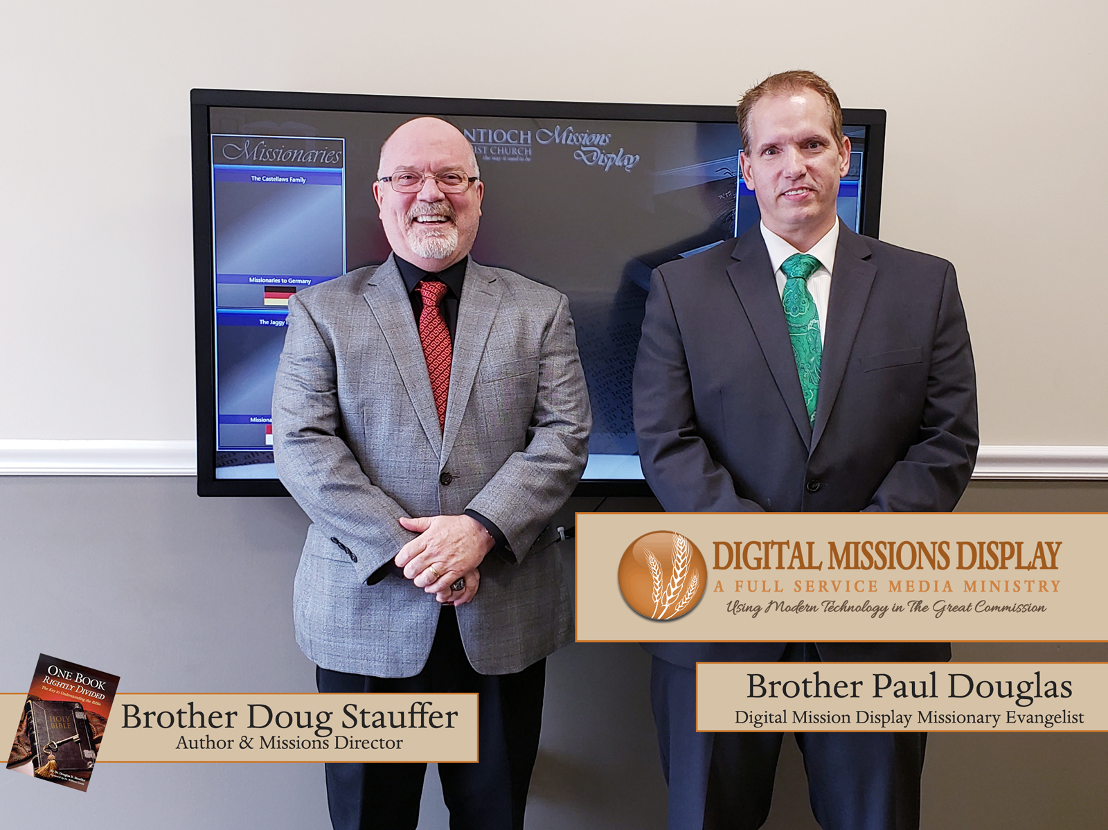 brother doug stauffer and missionary evangelist paul douglas digital mission display antioch baptist church knoxville tenessee image