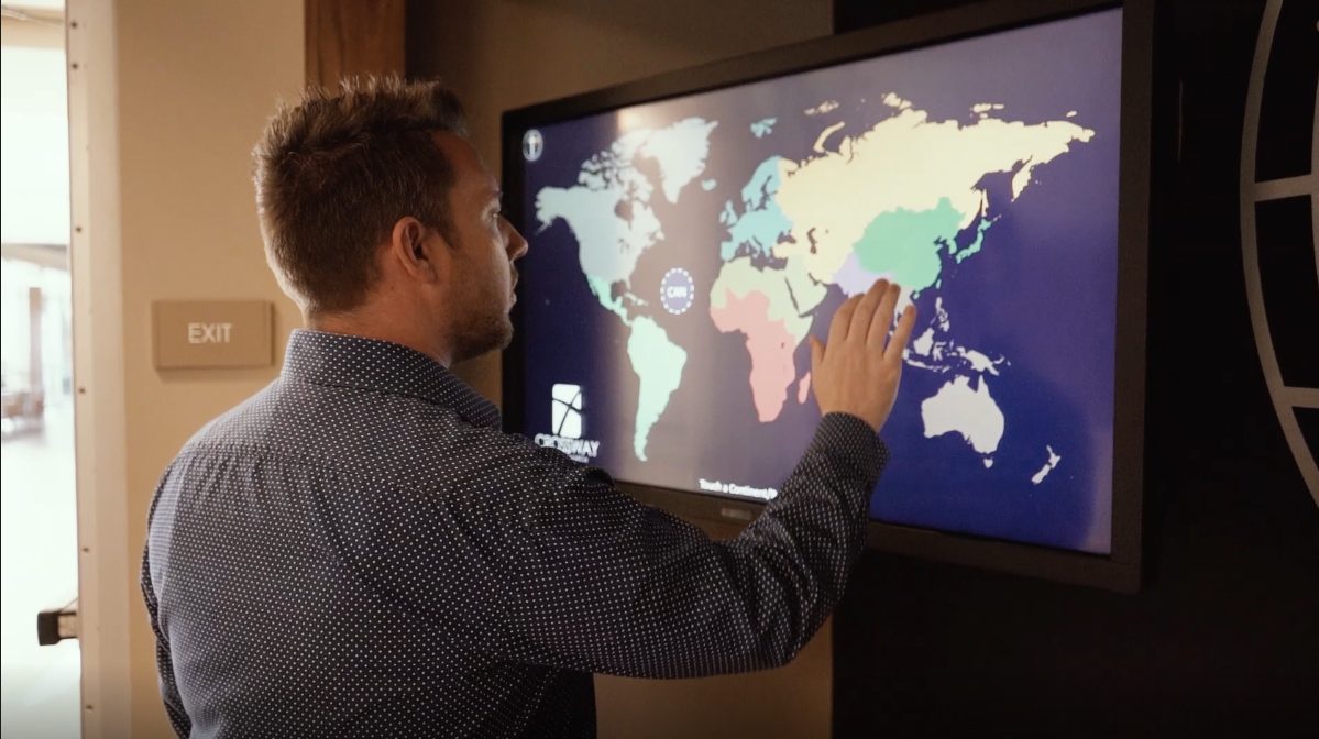 interactive missions wall touchscreen image