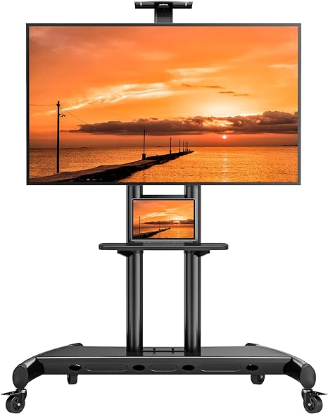 TV Cart for 55-90 inch Flat/Curved TVs up to 200 lbs | Mission Display