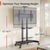 Perlegear Mobile TV Stand, Rolling TV Cart for 55-90 inch Flat/Curved TVs up to 200 lbs, Adjustable Rolling TV Stand with Camera Shelf, Floor TV Stand on Wheels - Image 5