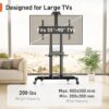Perlegear Mobile TV Stand, Rolling TV Cart for 55-90 inch Flat/Curved TVs up to 200 lbs, Adjustable Rolling TV Stand with Camera Shelf, Floor TV Stand on Wheels - Image 4
