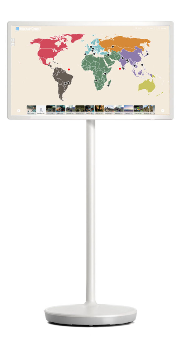 MissionaryConnect 32" Flat Map Mobile Kiosk w/Battery image